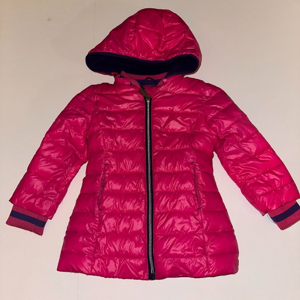 MICHAEL KORS Puffer Stadium Coat Girls 3T Pink remove hood Pockets Fleece Lined
